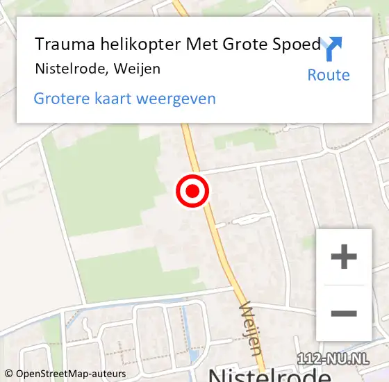Locatie op kaart van de 112 melding: Trauma helikopter Met Grote Spoed Naar Nistelrode, Weijen op 18 juli 2024 19:21