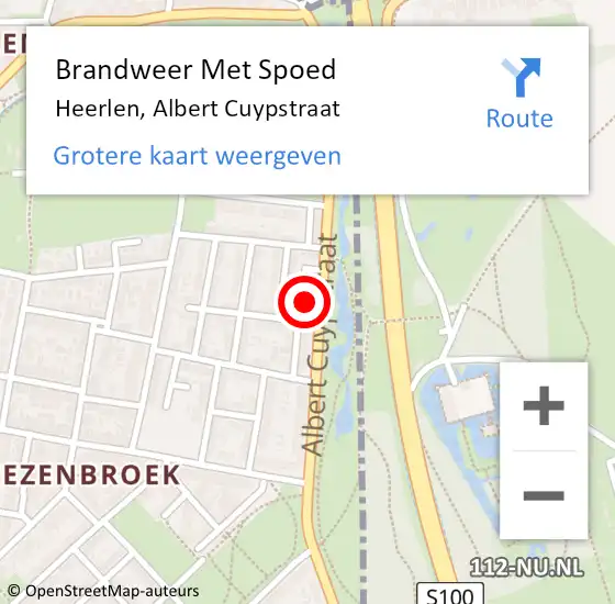 Locatie op kaart van de 112 melding: Brandweer Met Spoed Naar Heerlen, Albert Cuypstraat op 18 juli 2024 19:23