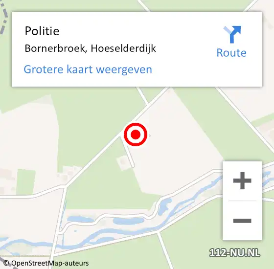 Locatie op kaart van de 112 melding: Politie Bornerbroek, Hoeselderdijk op 18 juli 2024 21:06