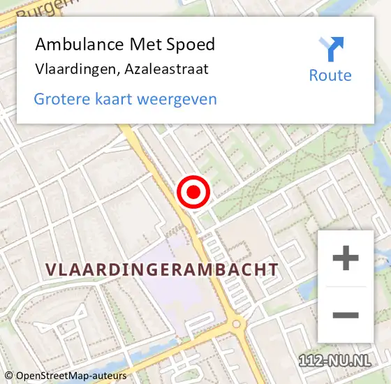 Locatie op kaart van de 112 melding: Ambulance Met Spoed Naar Vlaardingen, Azaleastraat op 18 juli 2024 22:16