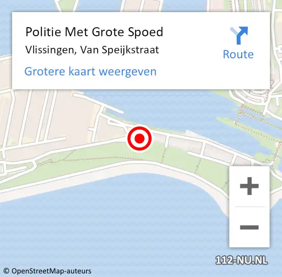 Locatie op kaart van de 112 melding: Politie Met Grote Spoed Naar Vlissingen, Van Speijkstraat op 18 juli 2024 22:51