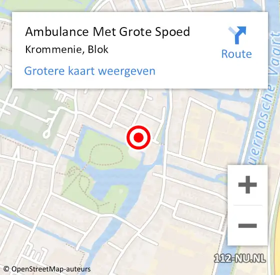 Locatie op kaart van de 112 melding: Ambulance Met Grote Spoed Naar Krommenie, Blok op 18 juli 2024 23:47