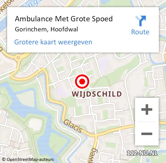 Locatie op kaart van de 112 melding: Ambulance Met Grote Spoed Naar Gorinchem, Hoofdwal op 19 juli 2024 00:06