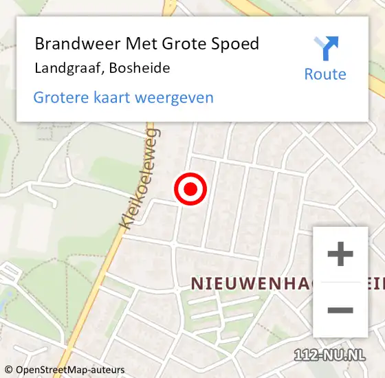 Locatie op kaart van de 112 melding: Brandweer Met Grote Spoed Naar Landgraaf, Bosheide op 19 juli 2024 00:32