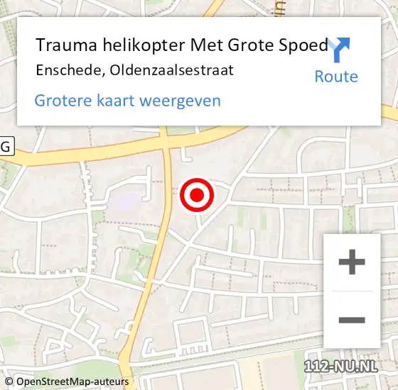 Locatie op kaart van de 112 melding: Trauma helikopter Met Grote Spoed Naar Enschede, Oldenzaalsestraat op 19 juli 2024 00:55