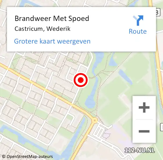 Locatie op kaart van de 112 melding: Brandweer Met Spoed Naar Castricum, Wederik op 13 oktober 2014 15:28