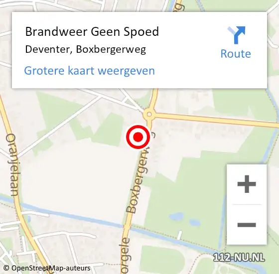 Locatie op kaart van de 112 melding: Brandweer Geen Spoed Naar Deventer, Boxbergerweg op 19 juli 2024 01:54