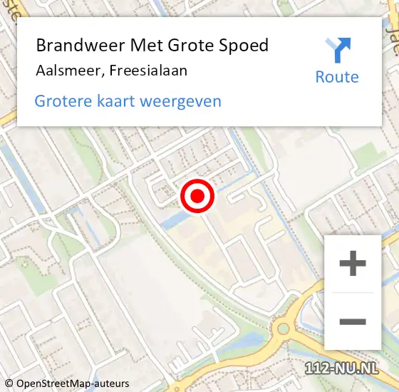 Locatie op kaart van de 112 melding: Brandweer Met Grote Spoed Naar Aalsmeer, Freesialaan op 19 juli 2024 03:10