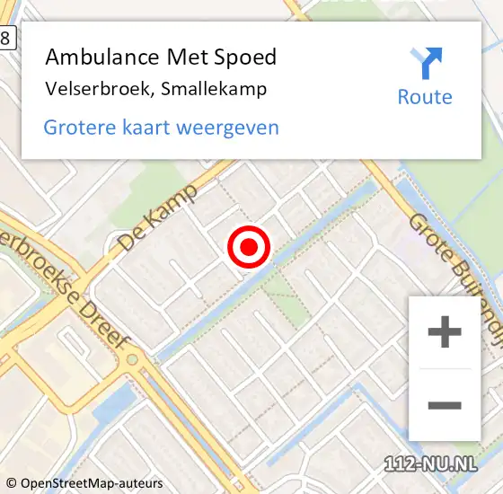 Locatie op kaart van de 112 melding: Ambulance Met Spoed Naar Velserbroek, Smallekamp op 19 juli 2024 03:32