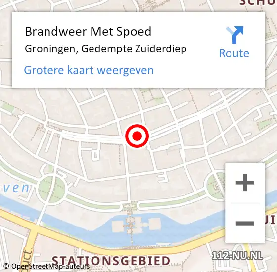 Locatie op kaart van de 112 melding: Brandweer Met Spoed Naar Groningen, Gedempte Zuiderdiep op 19 juli 2024 04:40