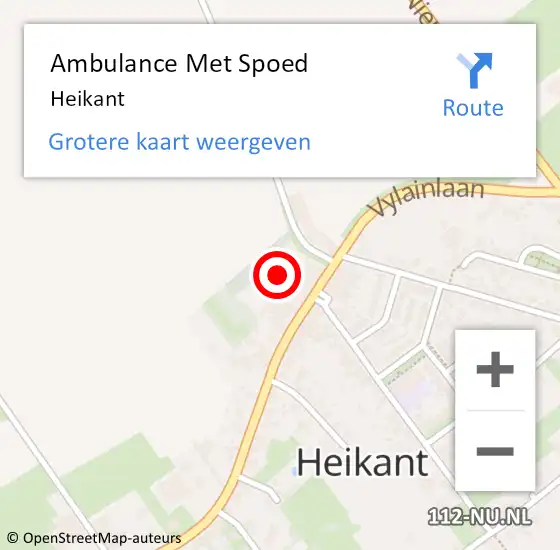 Locatie op kaart van de 112 melding: Ambulance Met Spoed Naar Heikant op 19 juli 2024 04:42