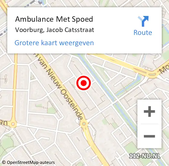 Locatie op kaart van de 112 melding: Ambulance Met Spoed Naar Voorburg, Jacob Catsstraat op 19 juli 2024 04:49