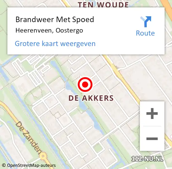 Locatie op kaart van de 112 melding: Brandweer Met Spoed Naar Heerenveen, Oostergo op 19 juli 2024 06:43