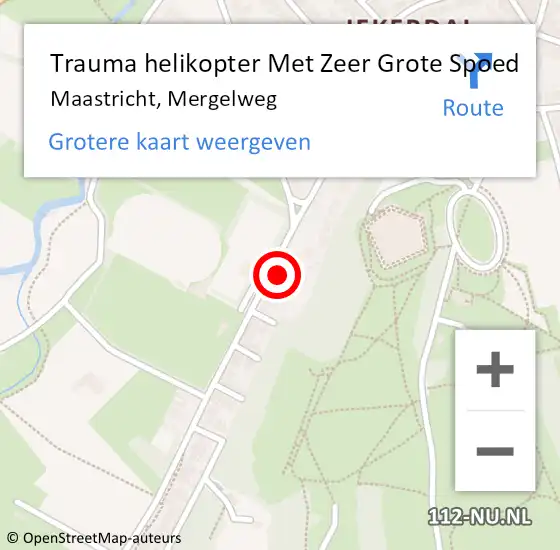Locatie op kaart van de 112 melding: Trauma helikopter Met Zeer Grote Spoed Naar Maastricht, Mergelweg op 19 juli 2024 07:02
