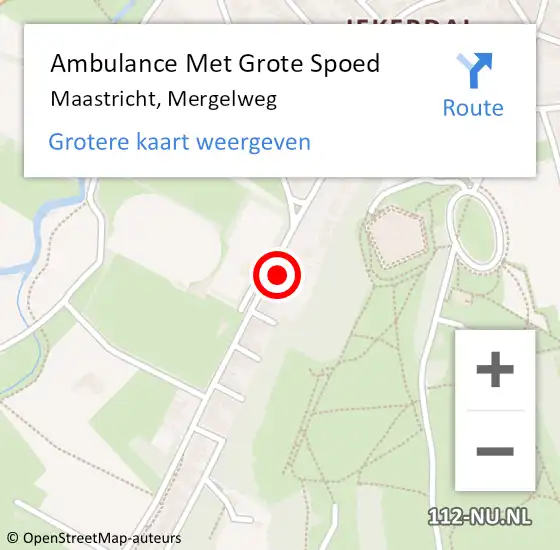 Locatie op kaart van de 112 melding: Ambulance Met Grote Spoed Naar Maastricht, Mergelweg op 19 juli 2024 07:03