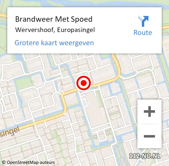 Locatie op kaart van de 112 melding: Brandweer Met Spoed Naar Wervershoof, Europasingel op 19 juli 2024 07:37