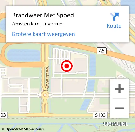 Locatie op kaart van de 112 melding: Brandweer Met Spoed Naar Amsterdam, Luvernes op 19 juli 2024 09:08