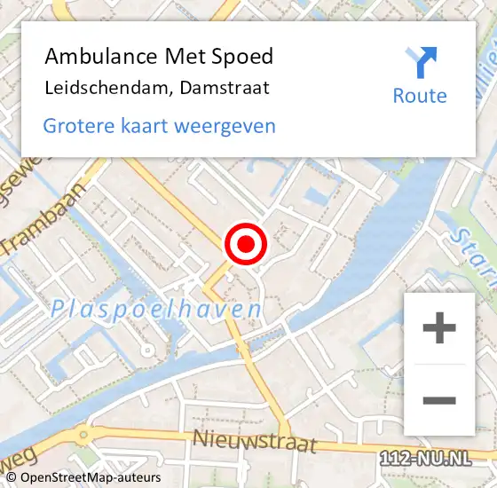 Locatie op kaart van de 112 melding: Ambulance Met Spoed Naar Leidschendam, Damstraat op 19 juli 2024 09:13