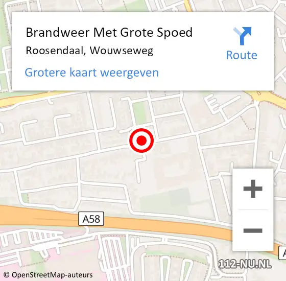 Locatie op kaart van de 112 melding: Brandweer Met Grote Spoed Naar Roosendaal, Wouwseweg op 19 juli 2024 09:29