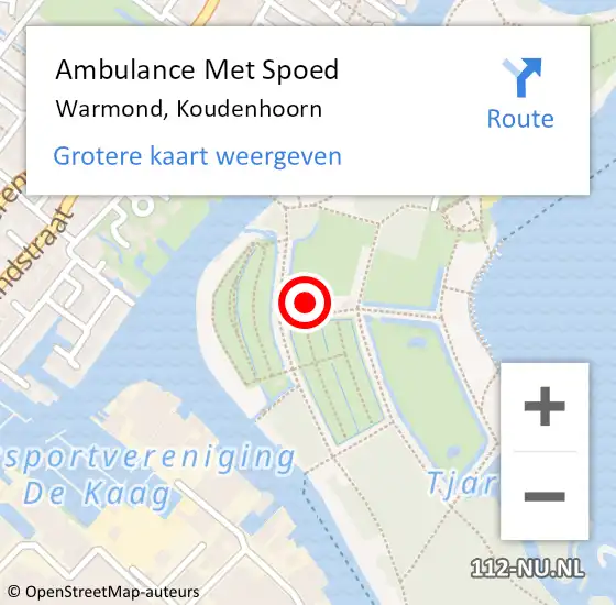 Locatie op kaart van de 112 melding: Ambulance Met Spoed Naar Warmond, Koudenhoorn op 19 juli 2024 09:58