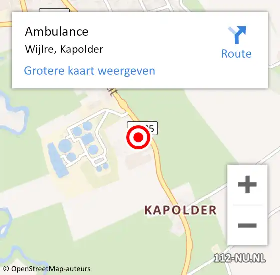 Locatie op kaart van de 112 melding: Ambulance Wijlre, Kapolder op 13 oktober 2014 15:58