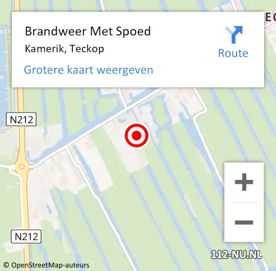 Locatie op kaart van de 112 melding: Brandweer Met Spoed Naar Kamerik, Teckop op 19 juli 2024 10:25