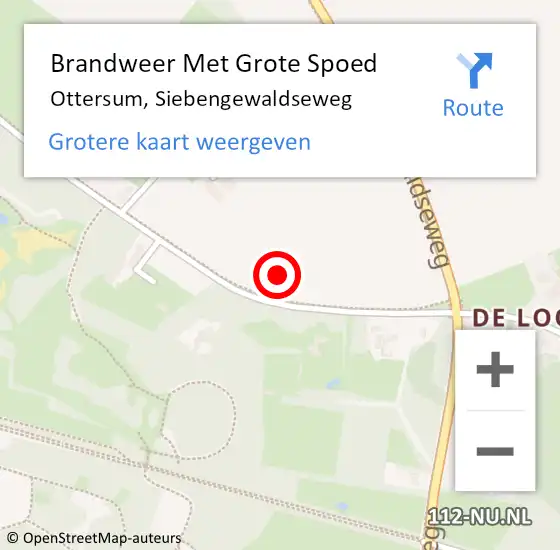 Locatie op kaart van de 112 melding: Brandweer Met Grote Spoed Naar Ottersum, Siebengewaldseweg op 19 juli 2024 10:42