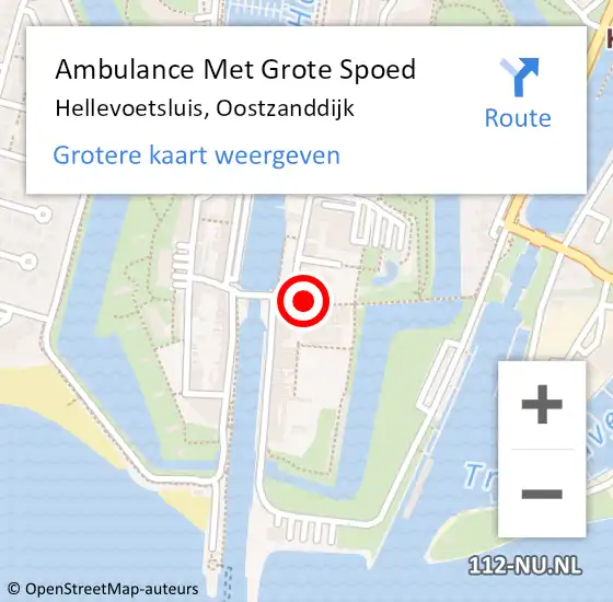 Locatie op kaart van de 112 melding: Ambulance Met Grote Spoed Naar Hellevoetsluis, Oostzanddijk op 19 juli 2024 11:09