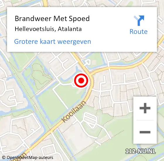 Locatie op kaart van de 112 melding: Brandweer Met Spoed Naar Hellevoetsluis, Atalanta op 19 juli 2024 11:55