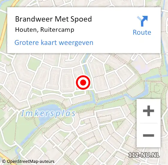 Locatie op kaart van de 112 melding: Brandweer Met Spoed Naar Houten, Ruitercamp op 19 juli 2024 12:35