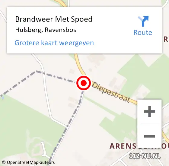 Locatie op kaart van de 112 melding: Brandweer Met Spoed Naar Hulsberg, Ravensbos op 19 juli 2024 12:40