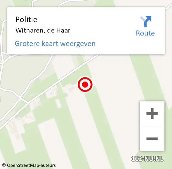 Locatie op kaart van de 112 melding: Politie Witharen, de Haar op 19 juli 2024 13:02