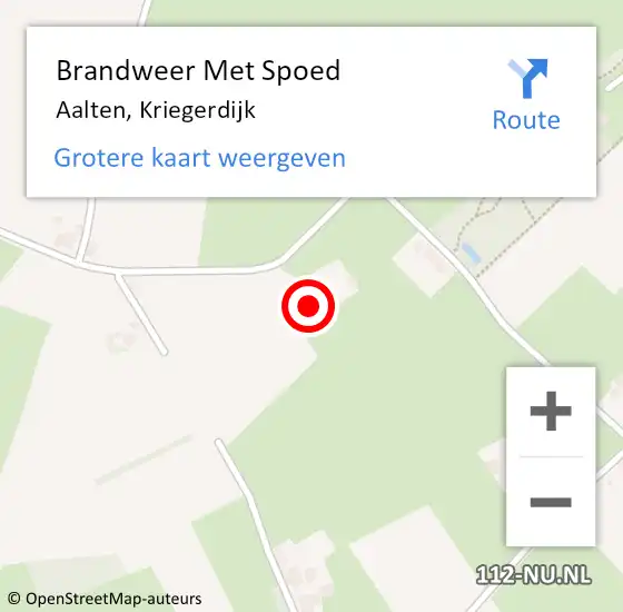 Locatie op kaart van de 112 melding: Brandweer Met Spoed Naar Aalten, Kriegerdijk op 19 juli 2024 13:06