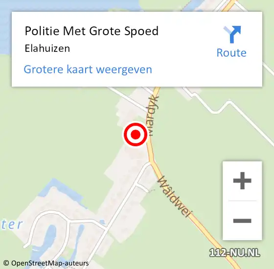 Locatie op kaart van de 112 melding: Politie Met Grote Spoed Naar Elahuizen op 19 juli 2024 13:30