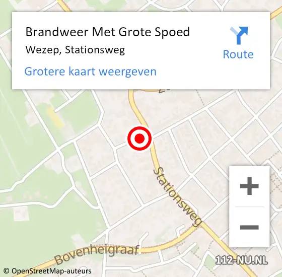 Locatie op kaart van de 112 melding: Brandweer Met Grote Spoed Naar Wezep, Stationsweg op 19 juli 2024 13:30