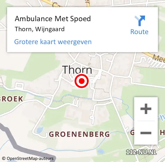 Locatie op kaart van de 112 melding: Ambulance Met Spoed Naar Thorn, Wijngaard op 19 juli 2024 13:44