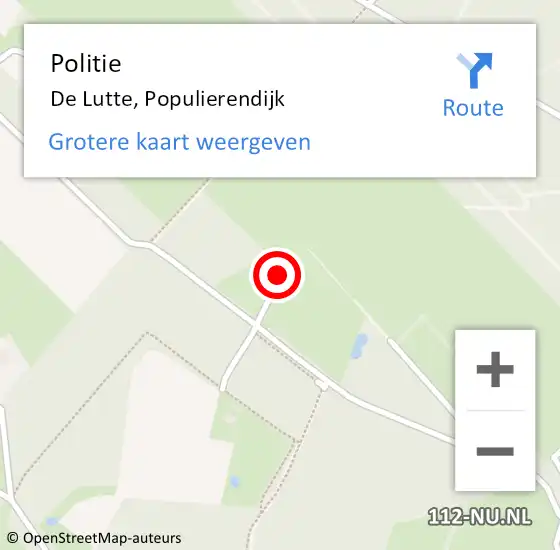 Locatie op kaart van de 112 melding: Politie De Lutte, Populierendijk op 19 juli 2024 14:24