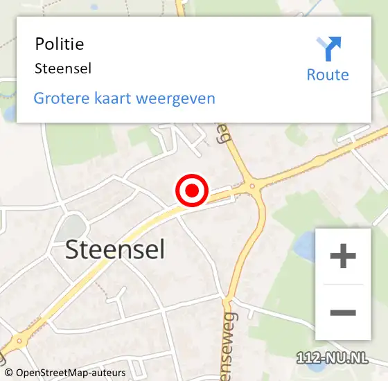 Locatie op kaart van de 112 melding: Politie Steensel op 19 juli 2024 14:48