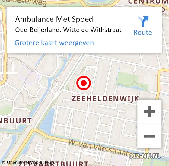 Locatie op kaart van de 112 melding: Ambulance Met Spoed Naar Oud-Beijerland, Witte de Withstraat op 19 juli 2024 15:03