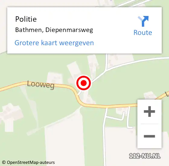 Locatie op kaart van de 112 melding: Politie Bathmen, Diepenmarsweg op 19 juli 2024 15:26