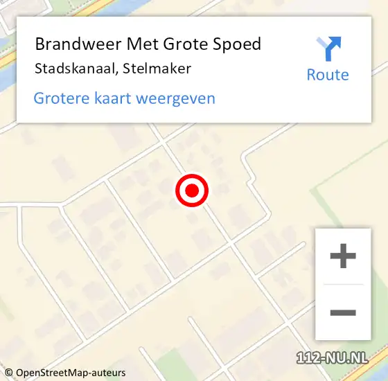 Locatie op kaart van de 112 melding: Brandweer Met Grote Spoed Naar Stadskanaal, Stelmaker op 13 oktober 2014 16:44