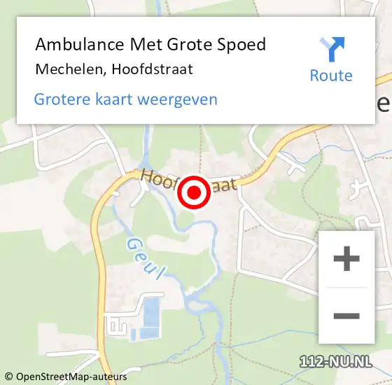 Locatie op kaart van de 112 melding: Ambulance Met Grote Spoed Naar Mechelen, Hoofdstraat op 13 oktober 2014 16:45