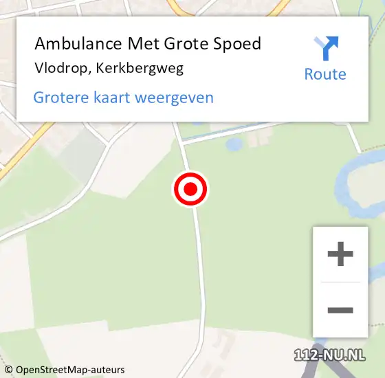 Locatie op kaart van de 112 melding: Ambulance Met Grote Spoed Naar Vlodrop, Kerkbergweg op 13 oktober 2014 16:46