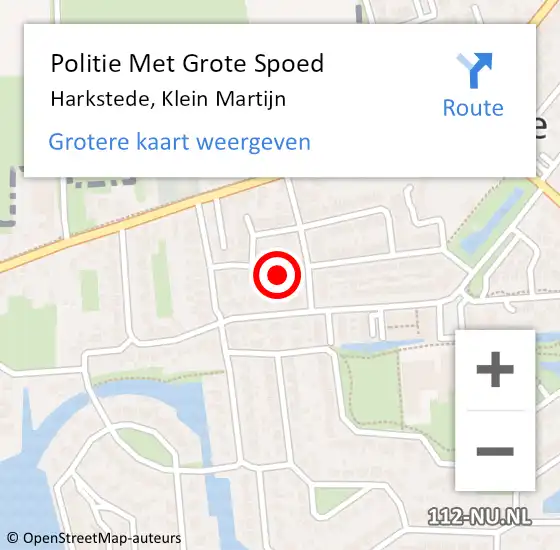 Locatie op kaart van de 112 melding: Politie Met Grote Spoed Naar Harkstede, Klein Martijn op 19 juli 2024 16:09