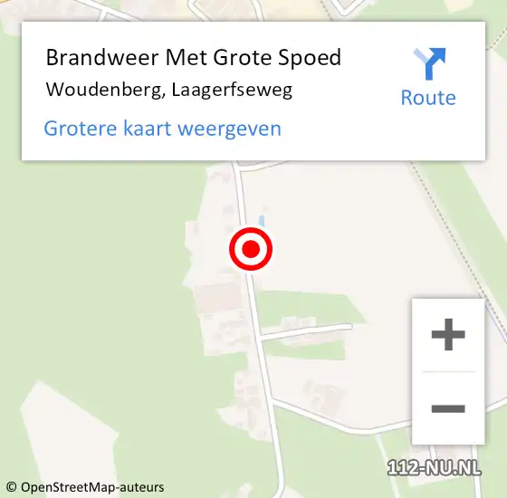 Locatie op kaart van de 112 melding: Brandweer Met Grote Spoed Naar Woudenberg, Laagerfseweg op 19 juli 2024 16:29