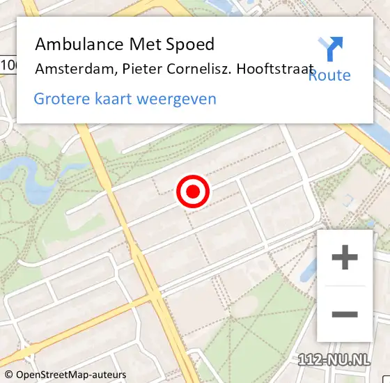 Locatie op kaart van de 112 melding: Ambulance Met Spoed Naar Amsterdam, Pieter Cornelisz. Hooftstraat op 19 juli 2024 16:30