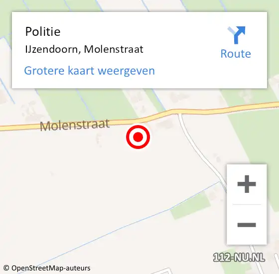 Locatie op kaart van de 112 melding: Politie IJzendoorn, Molenstraat op 19 juli 2024 16:40