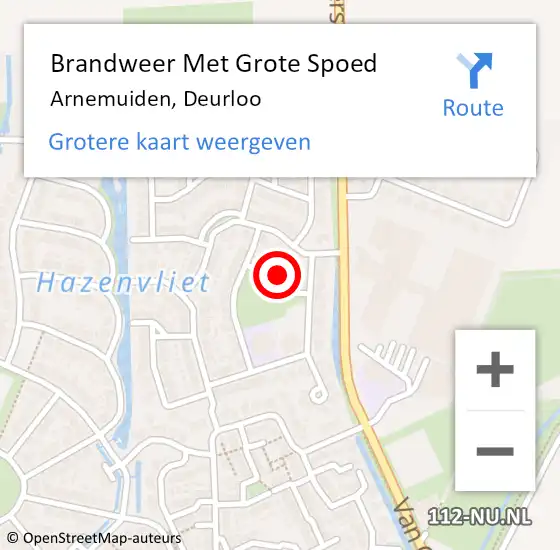Locatie op kaart van de 112 melding: Brandweer Met Grote Spoed Naar Arnemuiden, Deurloo op 19 juli 2024 16:54