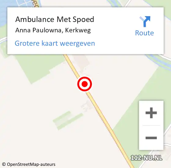 Locatie op kaart van de 112 melding: Ambulance Met Spoed Naar Anna Paulowna, Kerkweg op 19 juli 2024 16:56