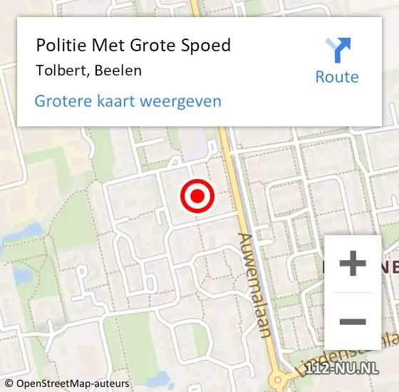 Locatie op kaart van de 112 melding: Politie Met Grote Spoed Naar Tolbert, Beelen op 19 juli 2024 17:00